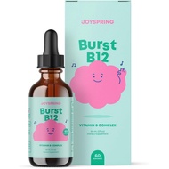 JoySpring Burst B12 Drops - Vitamin B Complex for Kids (2 fl oz) B2, B6, B5 + Methylcobalamin B12 Ch
