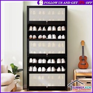 Dustproof Black Shoe Cabinet Shoe Rack with Flip Door Home Entrance Shoe Shelf Large Capacity Tall Shoes Cabinet Storage