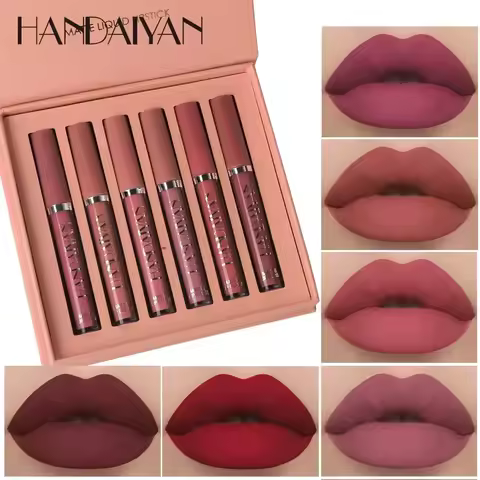 HANDAIYAN 6 PCS Lipstick Set Make-up for women Non stick Cup Waterproof Long lasting Cosmetics Korea