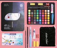 [READY STOCK] 36/48 Colours Solid Watercolour Painting Set with Rich Pigments