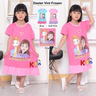 VL - Daster Terusan Tunik Anak TANGGUNG JUMBO Ukuran 4 - 14 Tahun Motif FROZEN PONI UNICORN BAHAN KA