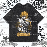 24h Shipping N9THNOVA Vinland Saga Anime Print Washed T-shirt, Streetwear Casual Top 8