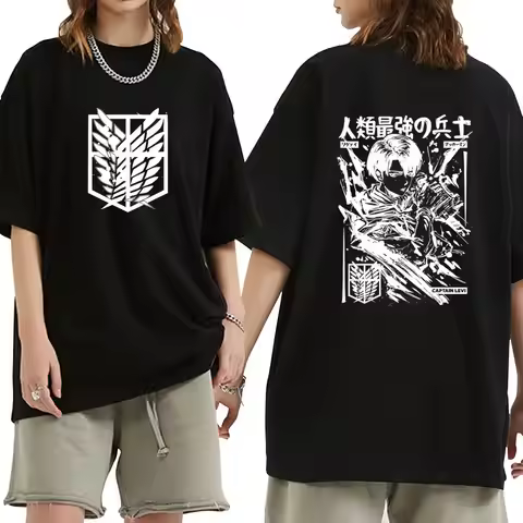 2026 Anime Attack on Titan T-shirt Mikasa Ackerman Eren Jaeger Wings of Freedom Tshirts Fashion Vint