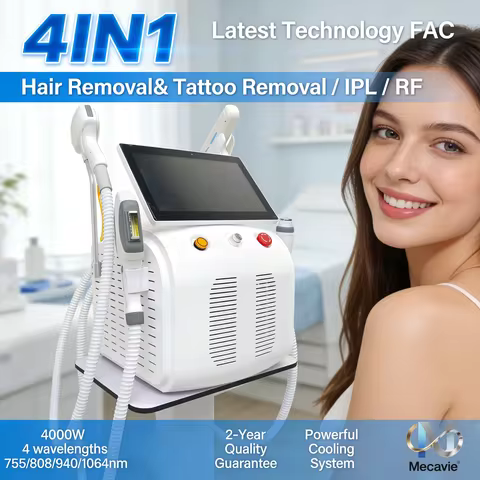 4 in 1 Soprano Titanium Ice Platinum RF Pico DPL Diode Laser 755 808 940 1064nm 4 Wave ND:YAG Painle