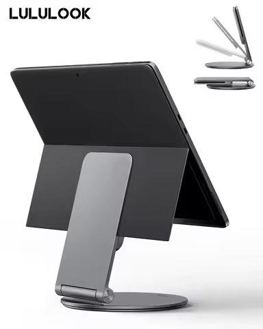 LULULOOK 360 Rotating Foldable Surface Pro Stand Aluminum Alloy Tablet Holder for Surface Pro 7,7+,8