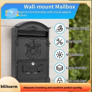 [bilituerm]Aluminum Front Villa Mailbox Outdoor Vintage Vintage Garden Mailbox Stainless Plate Post 