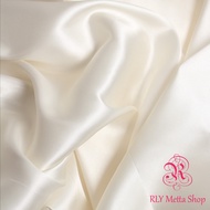 50 x 150 cm Kain Satin Velvet Super Premium Silk Glossy Mengkilap Putih Kaen Background Bahan Baju B
