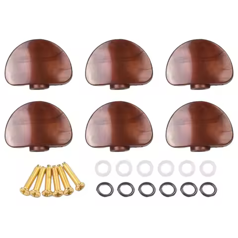 6Pcs Classical Folk Electric Guitar Tuning Knobs Tuning Peg Machine Head Knob W/ Screws Guitar Tunin