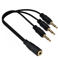 1pcs Gold Plated 3.5mm TRRS Stereo Female 4 Pole Jack to 3x 1/8" Male Plug Audio Headphone Adapter S