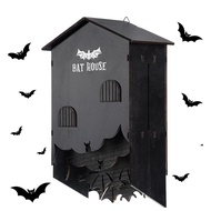[szlztmy2mg] Three Chamber Bats House Wooden Weatherproof Shelter Easy Install Garden Roost Box for 