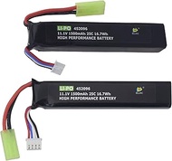2PCS 3S 11.1V 1500mAh 452096 Lithium Battery for Airsoft G36C CAR15 MP5A5 M249 MC51 FNP90 G3A4 Upgra