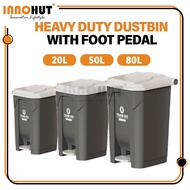 [20L/50L/80L] Innohut Tong Sampah Dapur Rubbish Bin with Foot Pedal Kitchen Trash Can Restroom Waste