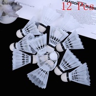 [SFI] 12 Pcs White Plastic Badminton Ball Shuttlecos Sport Training Sport MY