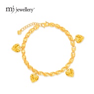 MJ Jewellery 375/9K Gold Bracelet with Love T88 (S Size)