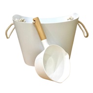 E-STORE Aesthetic Bucket Minimalist Classy Timba White Black Pail Tabo Water Nordic Dipper