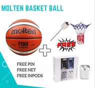 Original Moltens GG7X for Basketball Indoor Outdoor Ball Official Approved Match Basketball Free Pump Ball needle and Net pocket Size 7 Leather Material Men Use PU Leather Craftsmanship Training Equipment Basketball Rubber Basketball Size 5 Ball Game