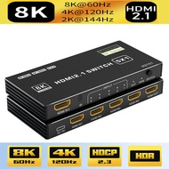 4K 120Hz HDMI Switch 8K HDMI 2.1 Audio video switcher HDR10 HDMI Switch 2.1 Dolby Vision VRR HDMI 2.1 Auto Switch for PS5 Xbox
