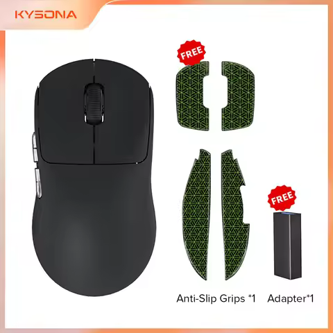 KYSONA Aztec Black Gaming Mouse PAW3395 Wireless Mouse 55g Ultra-Light 26000DPI 90 Million Optical C