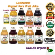 LAKEWOOD ORGANIC PURE CRANBERRY JUICE/LEMON-GINGE/APPLE JUICE 946ML Pomegranate Tart Cherry Pineappl