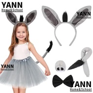 YANN 4PCS Donkey Costume Set, Tail Nose Animal Donkey Headband,  Bow Tie Funny Donkey Ears Headband 