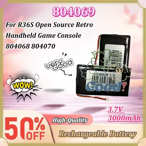For R36S Open Source Retro Handheld Game Console Rechargeable LiPo Battery 804069 804068 804070 3.7V
