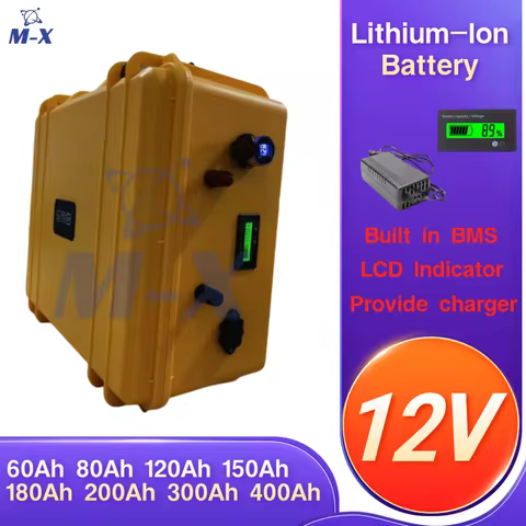 NEW 12V 60Ah 80Ah 120Ah 150Ah 180Ah 200Ah 300Ah 400Ah Rechargeable Lithium-Ion for Boat Propeller Tr