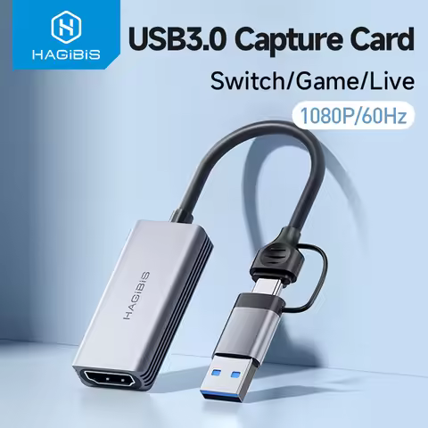 Hagibis USB 3.0 Video Capture Card HDMI-compatible to USB/Type-c Game Grabber Record ms2130 for Swit