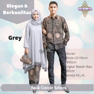 baju couple kondangan brokat kebaya muslim fashion sepasang keluarga - couple grey