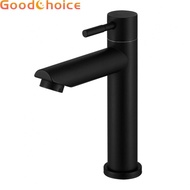 Classic Matte Black Sink Tap Durable Stainless Steel Faucet for Kitchen Bathroom