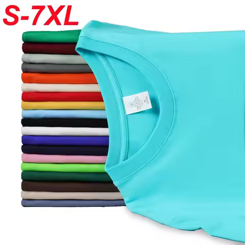Cotton 100% T Shirt Men Plus Size 7xl 20 Colors Oversized 6xl Short Sleeve O-Neck T-Shirts Summer So