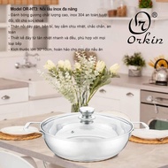 Nồi Lẩu Inox Cao Cấp 3 Đáy Orkin Thái Lan Size 30cm sử dụng được bếp từ