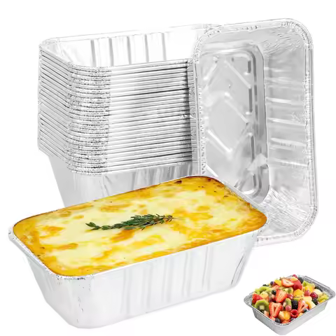 Square Aluminum Tin Foil Kitchen Baking Pans Bakeware Cookware Perfect for Baking Cakes, Breads, Bro