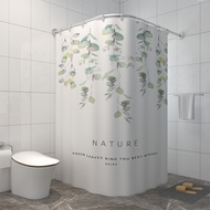 Ready Stock Shower Curtain Waterproof Mildew-Proof Anti-Floating Perforation-Free Folding Set Feel T