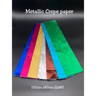 1pc Metallic Gold Silver Crepe Paper 100*50cm