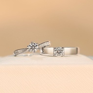 Marriage engagement ring couple's ring diamond ring silver-plated diamond engagement ring