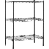 Basics 3-Shelf Adjustable Heavy Duty Steel Wire Rack Storage Shelving Organizer for Kitchen, Garage,