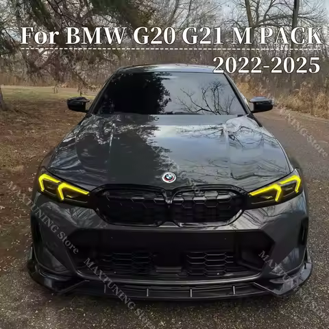 Maxton Style Front Bumper Lip Splitter Spoiler for BMW 3 Series G20 G21 LCI M Sport 2022-2025 Faceli