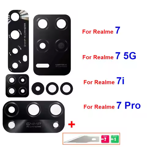 Back Rear Camera Glass Lens For Realme 7 7Pro 7i 7 5G Rear Camera Lens with Sticker Replacement Part