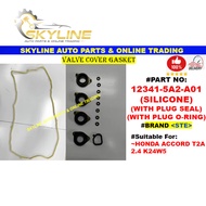 12341-5A2-A01 Valve Cover Gasket (100% Silicone) (Yellow)(With Plug Seal&Plug O-Ring) Honda Accord T