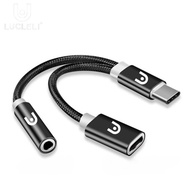 [LUCLELI X PRO7777] TYPE-C Splitter Cable 2 In 1 USB TYPE-C for 3.5mm Audio AUX Jack + C charger for