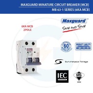 Maxguard MCB 2Pole 6ka [6A-10A-16A-20A-32A-40A-50A-63A]