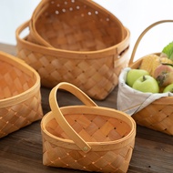 Handwoven Storage Basket Picnic Basket Egg Imitation Rattan Basket Fruit Bread Basket Rattan Small B