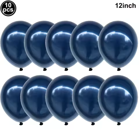 10pcs Chrome Royal Blue Balloons Double-Layered Chrome Metallic Latex Balloons for Parties Wedding G