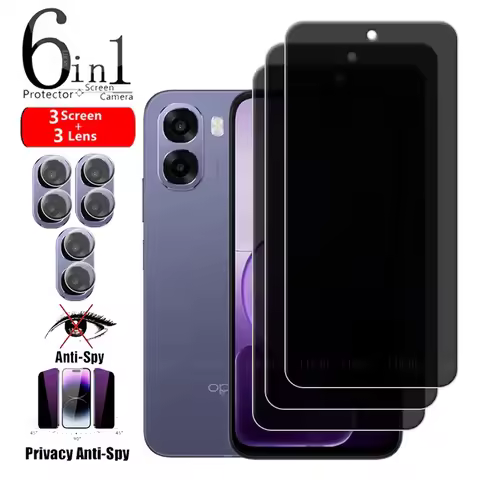 6-in-1 For OPPO A6X Glass OPPO A6X Screen Protector Phone Protective Anti-Spy Privacy Glue Cover 9H 