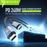 LMJ BAVIN CB363 240W Nylon Braided Type-C to Type-C PD Fast Charging Cable&Data Transfer for iPh 16