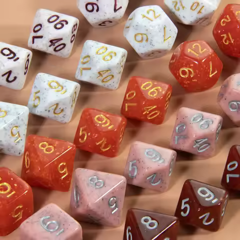 Opaque Dice Set 7pcs DND Polyhedral Dice for DND Game RPG Table Game