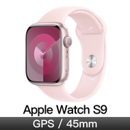 Apple Watch S9 GPS 45mm 粉鋁/淡粉運動錶帶-S/M MR9G3TA/A