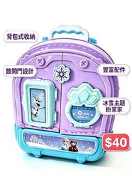 💎迪士尼冰雪奇緣 Frozen   城堡造型收納箱  冰雪奇緣 臥室化妝雙面背包  Elsa 
冰雪奇緣雙面背式家家酒、艾莎公主化妝背包玩具              （3合1家家酒背包玩具）    