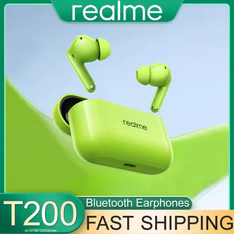 realme Buds T200 Earphone 32dB Noise Reduction Earbuds AAC/SBC/Hi-Res LDAC Wireless Bluetooth Conven