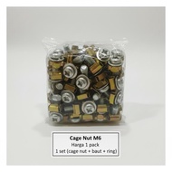 Cage Nut M6 + bolt M6 square Nut + bolt server bolt/ + M6 Nut - PRICE PER PACK (100 pieces)